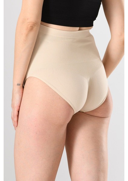 Kadın Dikişsiz Yüksek Bel Hamile Lohusa Slip Külot Seamless Örme 1019