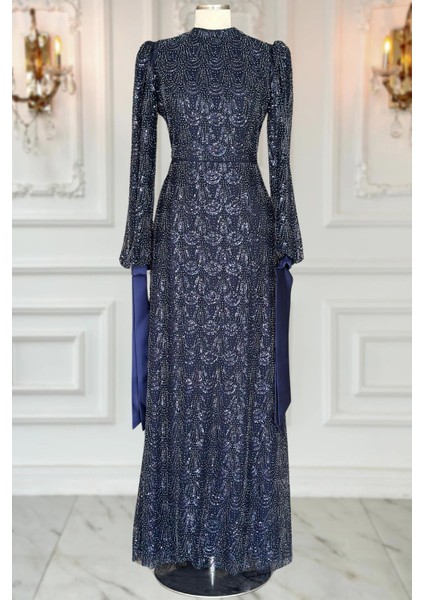 Petek Tesettür Abiye Lacivert