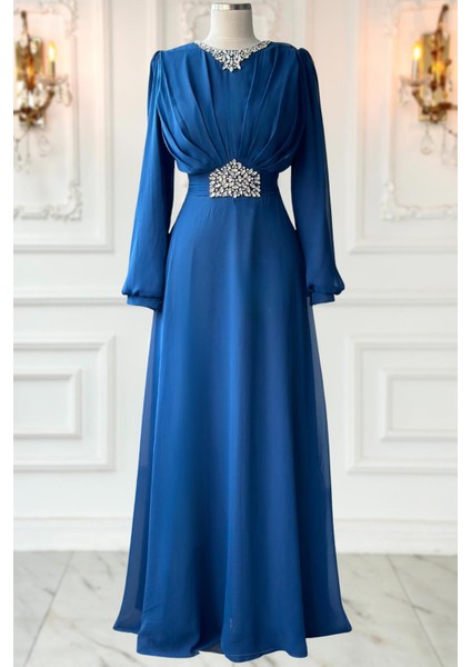 Faran Abiye Elbise Indigo