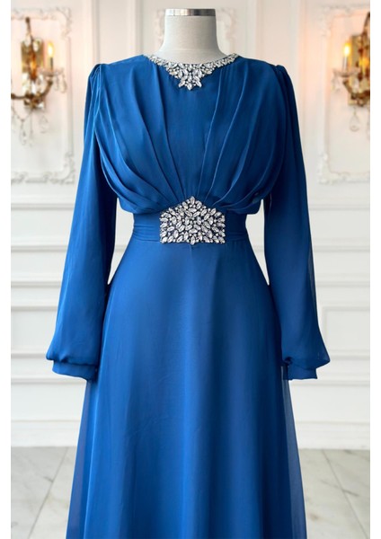Faran Abiye Elbise Indigo