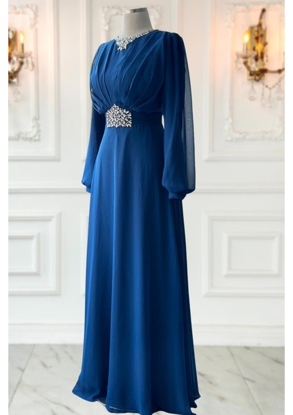 Faran Abiye Elbise Indigo