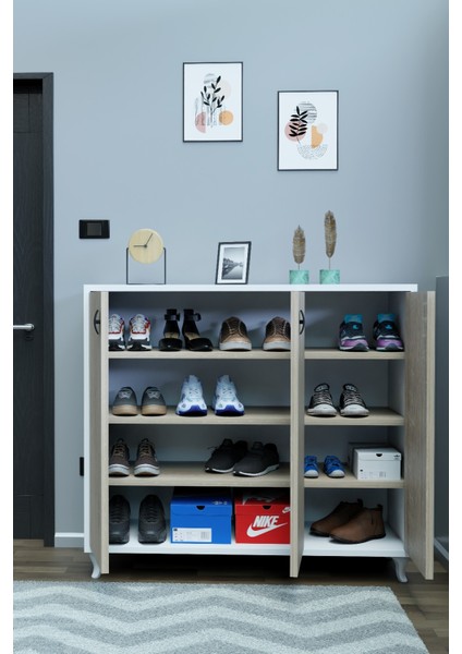 3 Kapaklı Ayakkabılık Çok Raflı Modern Ayakkabı Dolabı, Geniş Depolama Alanı, Kolay Kurulum Vestiyer fiyatları