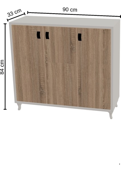 3 Kapaklı Ayakkabılık Çok Raflı Modern Ayakkabı Dolabı, Geniş Depolama Alanı, Kolay Kurulum Vestiyer indirimleri