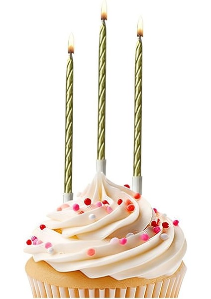 Gold Glitter Curly Candles