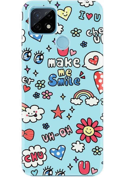 Realme C25 Uyumlu Kılıf Pure Modern Desenli Silikon Smile