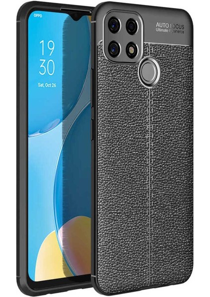 Oppo A15S Uyumlu Deri Görünümlü Kılıf