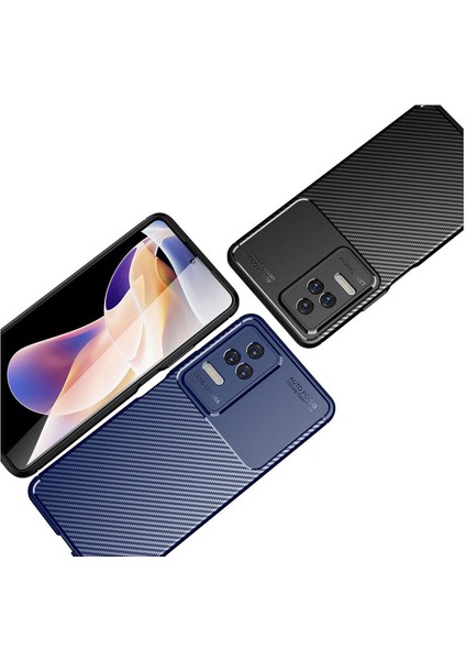 Xiaomi Poco F4 Kılıf Karbon Fiber Görünümlü Ultra Ince Carbon Case