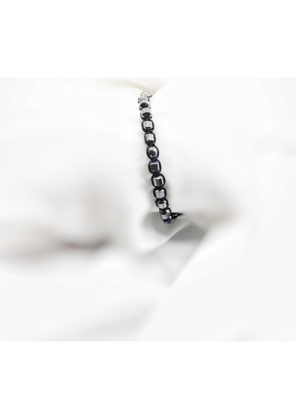 Hematit Taşı Doğal Taş Makrome Bileklik