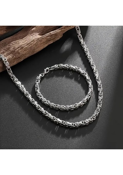 Çelik Kral Zincir Erkek Kolye ve Bileklik Set Kararmaz Çelik Kolye Çelik Bileklik Çelik Zincir Kolye fiyatları