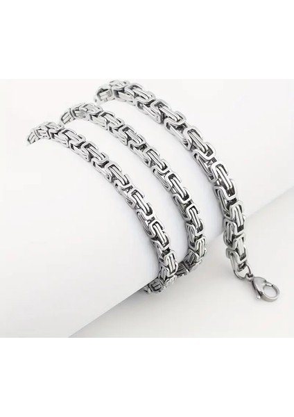 Çelik Kral Zincir Erkek Kolye ve Bileklik Set Kararmaz Çelik Kolye Çelik Bileklik Çelik Zincir Kolye indirimleri