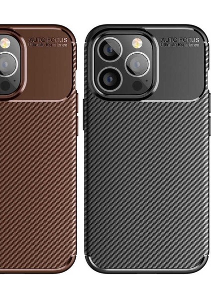 Apple iPhone 13 Pro Max Kılıf Karbon Fiber Görünümlü Ultra Ince Carbon Case