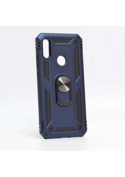 Huawei Y6 Pro 2019 Kılıf Çift Katmanlı Polikarbon Koruma ve Manyetik Tutucu Stand Yüzük