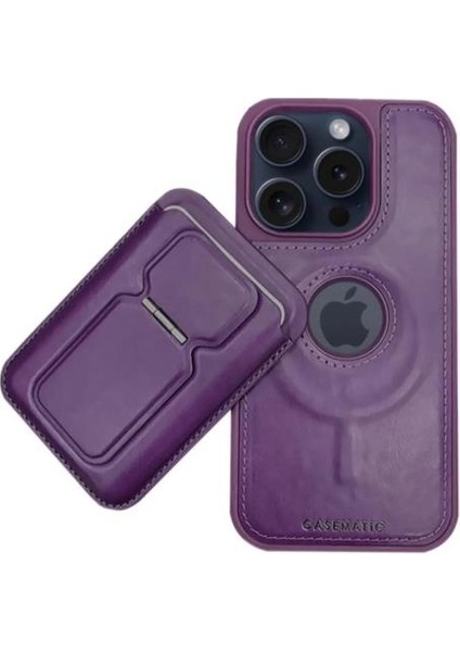 Samsung Galaxy S23 Ultra Uyumlu Standlı Kartlıklı Magsafe Wireless Şarj Özellikli Deri Cüzdan Kılıf