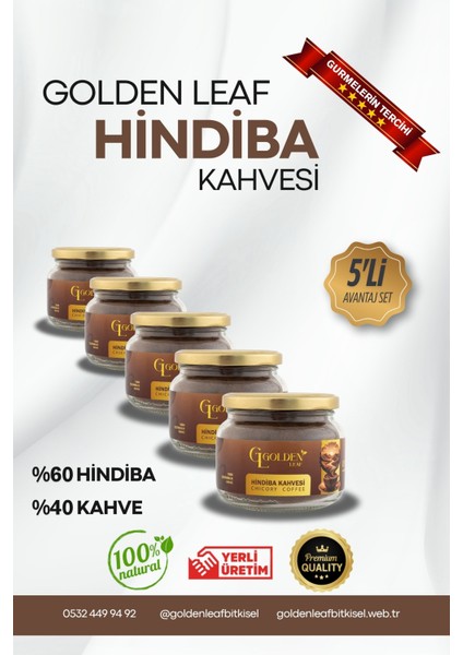 Detox Hindiba Kahvesi 1 Aylık - (60 Kullanım) Net 150GR(5'LI)