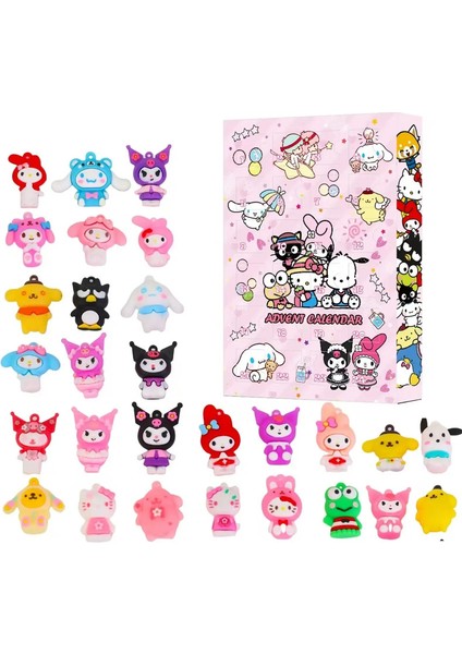 Sanrio Anime Hello Kitty Cadılar Bayramı Advent Takvim Kutusu Figür Noel Kawaii Melody Kuromi Figür Aksiyon Modeli Tatil Hediyesi: 01 (Yurt Dışından)