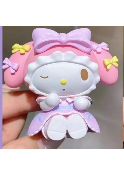 Sanrio Gizli Orman Çay Partisi Serisi My Melody Kutu Figürinleri Sevimli Çay Kek Şeklinde Dolls Kızlar Masaüstü Dekorasyon Öğeleri Renk: Wisteria Rüyası (Yurt Dışından)