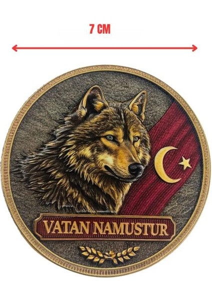 Vatan Namustur” Kurt Armalı Plastik Patch 7 cm