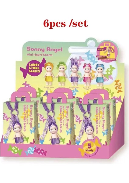 Sonny Angel Bebek Şeker Evi Serisi Kutu Sevimli Bebek Anahtar Kolye Modaya Modeli El Yapımı Kadın Doğum Günü Hediyesi Renk: Random 6 Adet (Yurt Dışından)