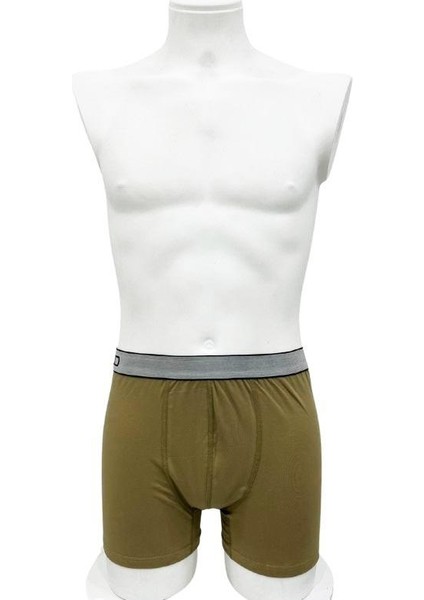Likralı Bej Asker Boxer