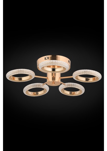 Istanbul Avize Halka Plafonyer Tavan Gold 5'li Kumandalı 3 Renk LED Lüx Modern Ledli Avize fırsatları