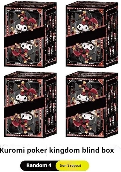 Miniso Kutu Sanrio Kuromi Poker Kingdom Serisi Modaya Oyun Bebek El Yapımı Süs Kızlar Masaüstü Doğum Günü Noel Hediyesi: 4 Random Olanlar (Yurt Dışından)