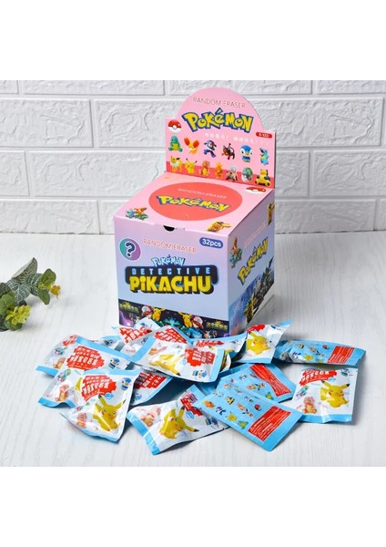 32PCS/SET Pokemon Kutusu Anime Sanrio Capya Dikiş Figürü Karikatür Çocuklar Için Çocuk Için Hediyelik Bebek Oyuncağı: 1box (32PCS) (Yurt Dışından)