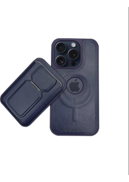 Samsung Galaxy S24 Plus Uyumlu Standlı Kartlıklı Magsafe Wireless Şarj Özellikli Deri Cüzdan Kılıf