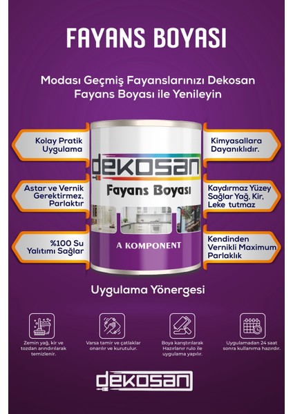 Fayans Boyası - Astar Vernik Gerekrirmeyen Boya fırsatları