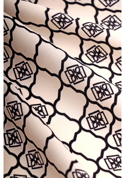 Krem Monogram Ipek Eşarp modelleri