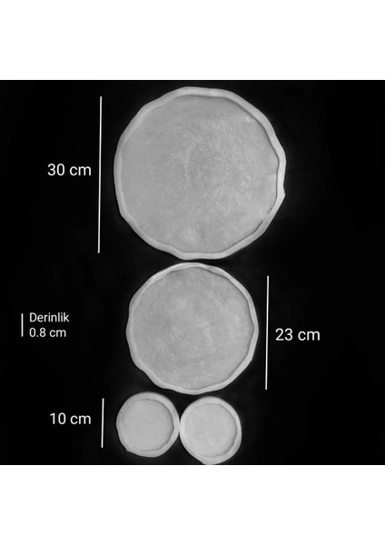 Yuvarlak Tırtıklı Tepsi, Sunum,Bardak Altlığı Seti- Silikon Kalıbı SN11 - Kod:inci