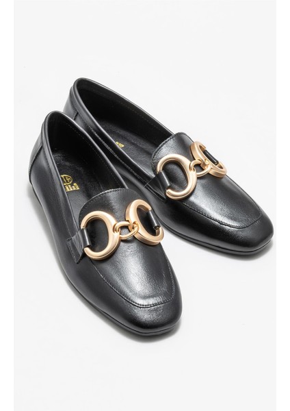 Siyah Deri Kadın Loafer fırsatları