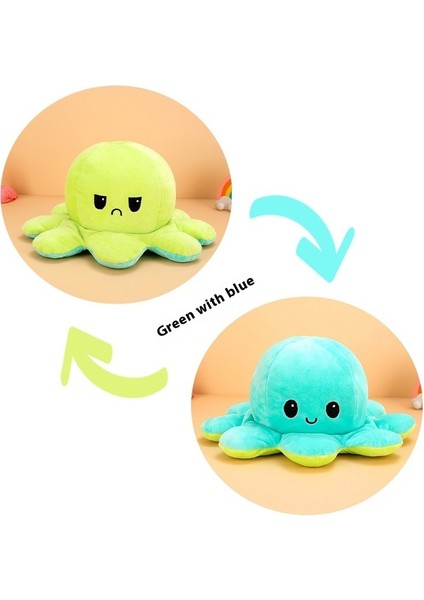 120CM Sevimli Çift Taraflı Çevirme Yüz Değiştirme Ahtapot Peluş Oyuncak Bebek Bebek Yastık Hediye (Yurt Dışından)