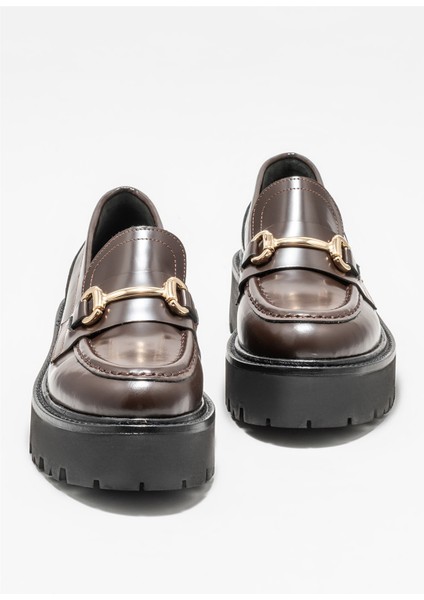 Kahve Deri Kadın Loafer modelleri