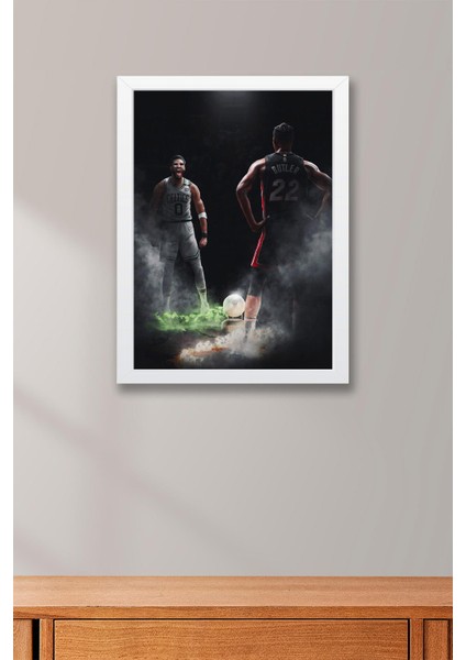 Jayson Tatum Jimmy Butler Çerçeveli Tablo - Basketbol Nba Posteri Tablo fiyatları