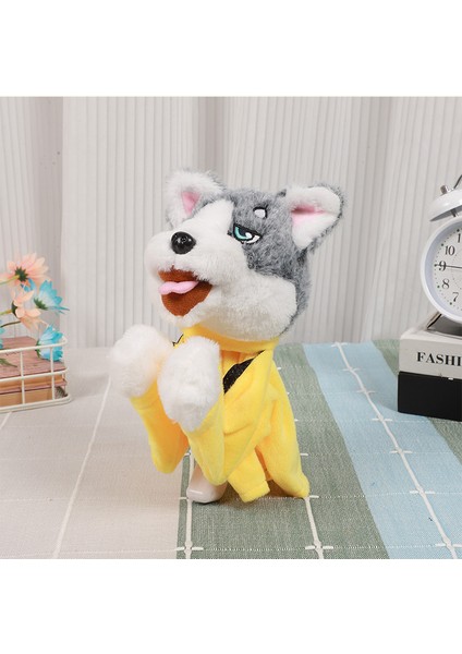 Husky Boks Köpeği Peluş Oyuncak Interaktif El Kuklası Oyuncak Eln Sesli (Yurt Dışından)