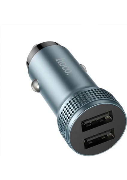 Hoco Z49 Çift USB Girişli Araç Şarj Başlık + USB To Type-C KABLO-(5775) - BLS9661-4223