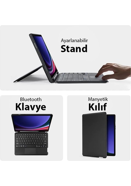 Dux Ducis Samsung Tab S9 (X710/X716B) Dk Series Kablosuz Bluetooth Klavye Touchpad K - BLS8672-1890