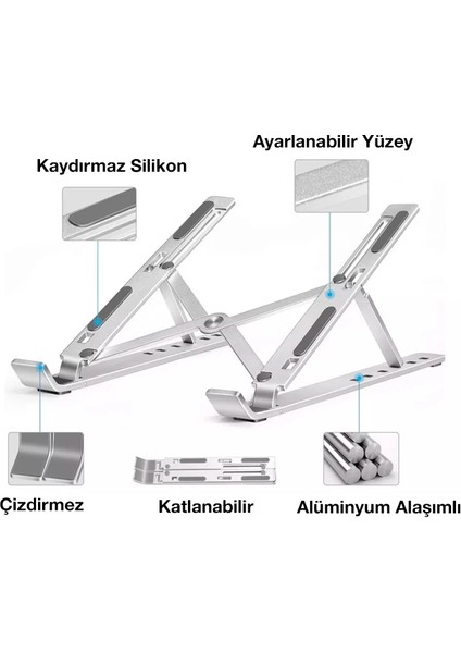 Ally Mc N3 Masaüstü Dizüstü Standıalüminyum Ayarlanabilir KATLANABILIR-(5775) - BLS5519-9310