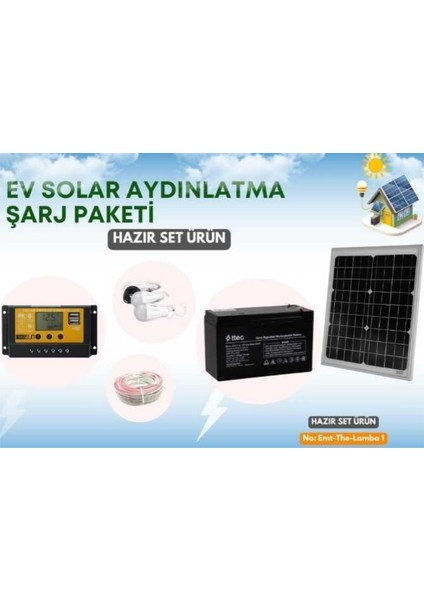 Yayla, Zeytinlik, Bağ Evi ve Ahır Aydınlatması Için Solar Güneş Enerjili Lamba ve Şarj Seti