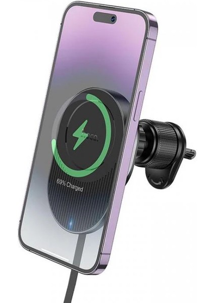 Hoco HW12 Kablosuz Şarjlı Araç Içi Havalandırma Manyetik Telefon TUTUCU-(5775) - BLS8977-7530
