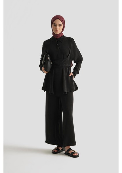 Çapraz Bağlamalı Kupra Takım 25Y6032 Siyah