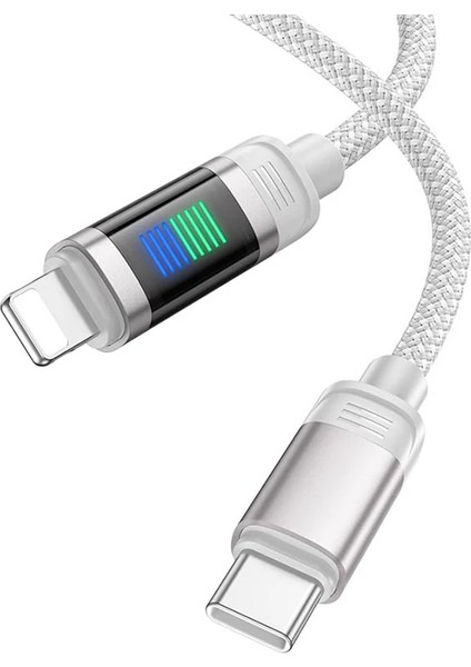 Hoco U126 Lantern 100W Type-C To iPhone Lightning Hızlı Data ve Şarj KABLOSU-(577 - BLS9344-9161