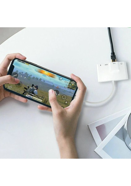 Ally Iphone 3in1 Lightning HDMI RJ45 Otg Digital Av Adaptör HUB-(5775) - BLS1773-2946