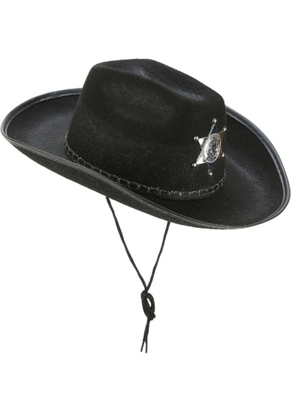 Çocuk Kovboy Şapkası Sheriff Şapkası Siyah Renk - BLS2009-8020 fiyatları