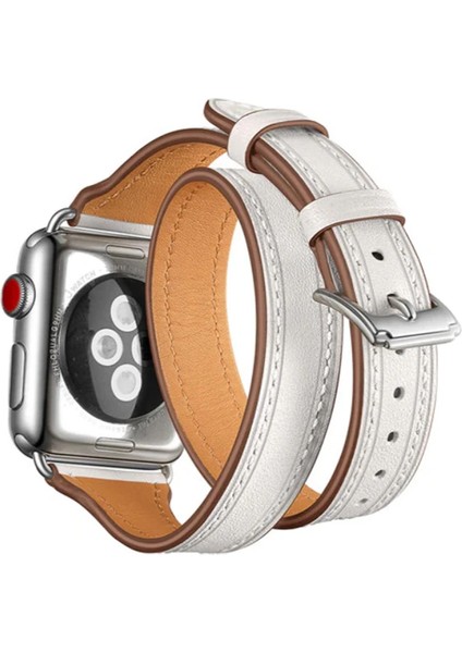 Ally Apple Watch Ultra 49MM 7-8 45MM 6-5-4 44MM Çift Tur Deri Koron Kayış 3-2-1 4 - BLS7294-3741 fiyatları