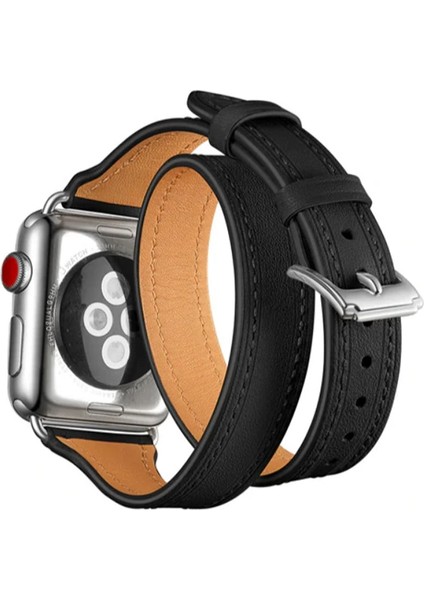 Ally Apple Watch Ultra 49MM 7-8 45MM 6-5-4 44MM Çift Tur Deri Koron Kayış 3-2-1 4 - BLS7294-3741 modelleri