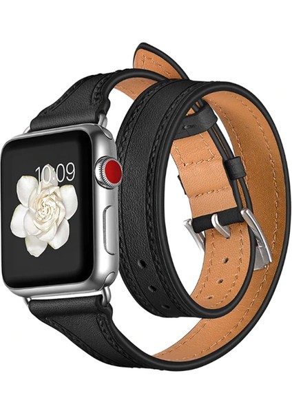 Ally Apple Watch Ultra 49MM 7-8 45MM 6-5-4 44MM Çift Tur Deri Koron Kayış 3-2-1 4 - BLS7294-3741 fırsatları