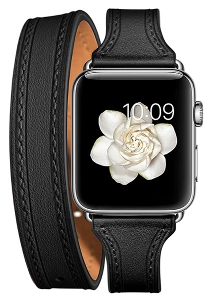 Ally Apple Watch Ultra 49MM 7-8 45MM 6-5-4 44MM Çift Tur Deri Koron Kayış 3-2-1 4 - BLS7294-3741 indirimleri