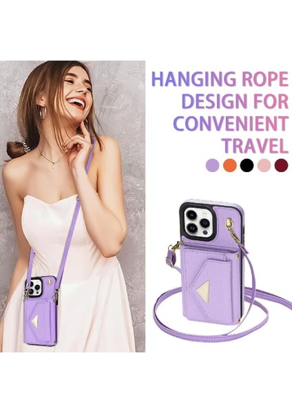 IPhone 14 Pro Akordeon Kart Cüzdan Kılıf Crossbody Kayışı ile Uyumlu (Yurt Dışından) fiyatları