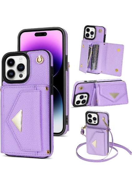 IPhone 14 Pro Akordeon Kart Cüzdan Kılıf Crossbody Kayışı ile Uyumlu (Yurt Dışından) fırsatları